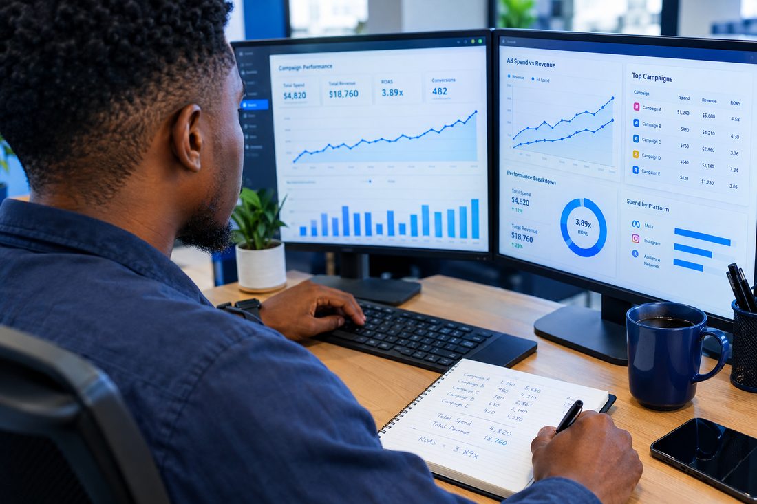A marketer comparing campaign results with real revenue